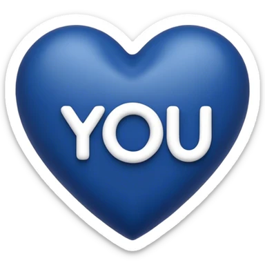 Dark Blue heart with the words I Love You Ry in the middle  sticker