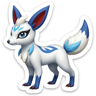 Tribal marked Zangoose-Fionbri-Falvie-Vernid-Meloetta-Minccino-Absol-fusion, full body sticker