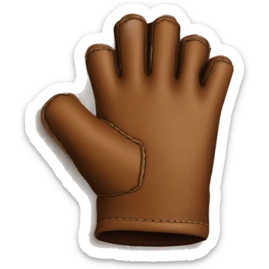 fingerless brown leather glove sticker