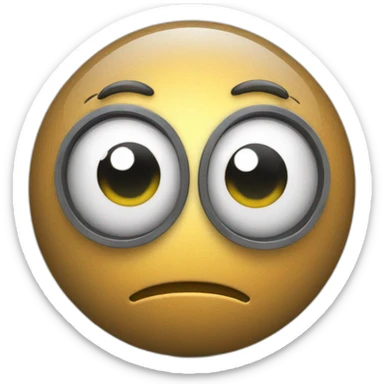 3d sphere with a cartoon piston texture with big beautiful eyes sticker