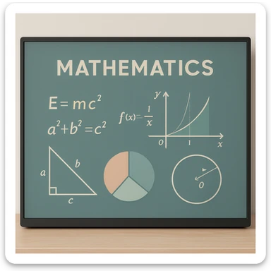 Convert the blackboard into a modern digital screen while maintaining the aesthetic style and soft colors of the original image. sticker