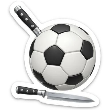 knife stuck in a soccer ball sticker