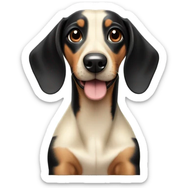 Black and cream weiner dog sticker