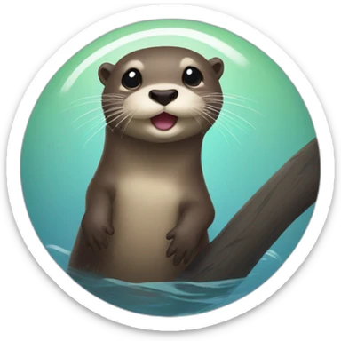 otter playing pik a boo sticker