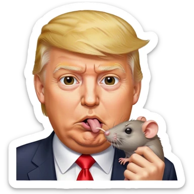 trump eating a rat sticker