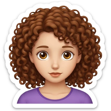 Ragazza con i capelli marroni e ricci sticker