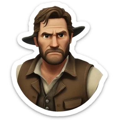 Arthur Morgan fisheye view  sticker
