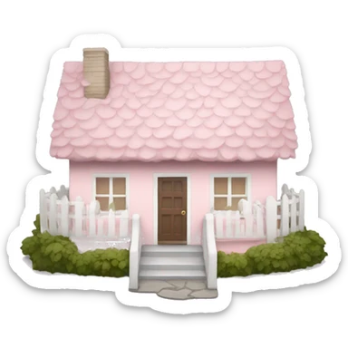 Light pink and white cottage sticker