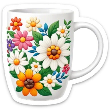 Floral coffee mug sticker
