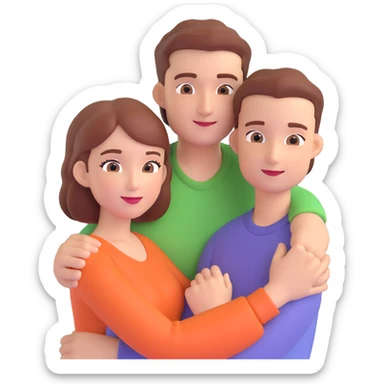 couple posing, close up pose, living room background sticker