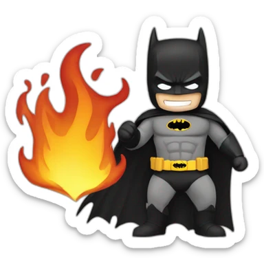 batman with fire on hand sticker