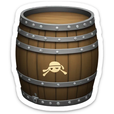open barrel with pirate flag sticker