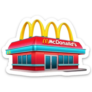 Neon McDonald’s restaurant  sticker