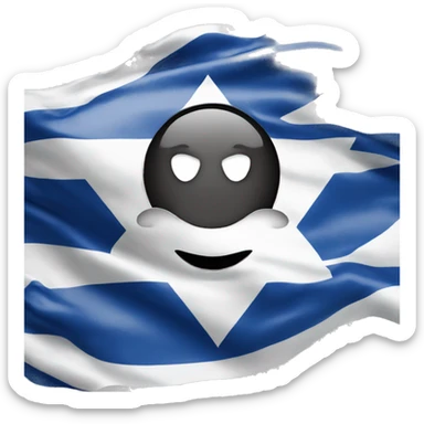 Israeli flag with face sticker