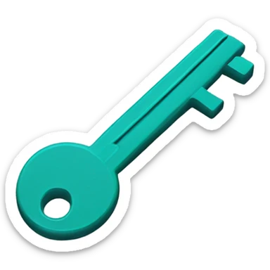 Teal-house-key sticker