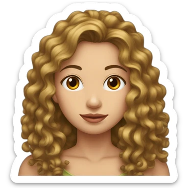 Cara mujer mulata con pelo rizado y moreno sticker