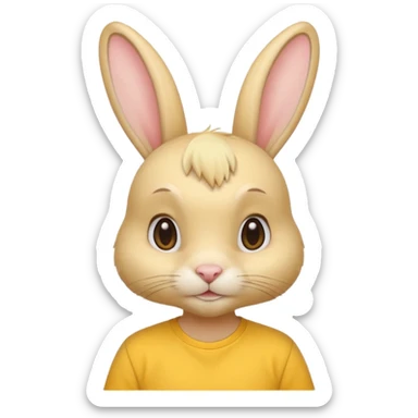 blonde rabbit with yellow shirt sticker