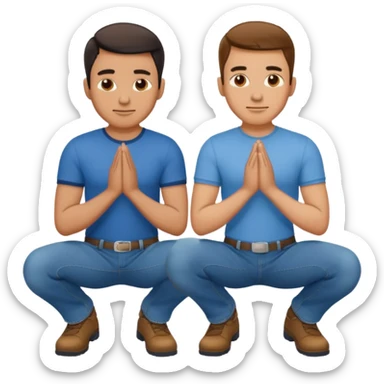 a man are kneeling side by side sticker