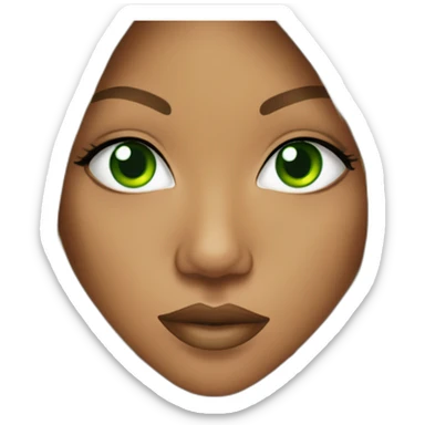 Megan good with green eyes, pierced nose and long hair  sticker