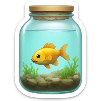 fish in jar sticker