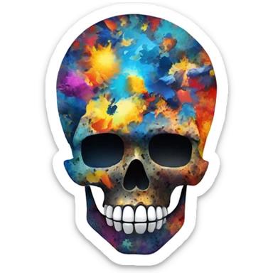 Skull mind blown sticker