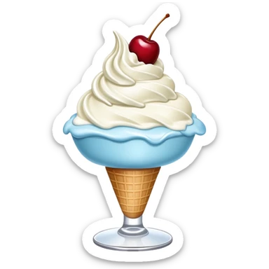 Light blue ice cream sundae sticker