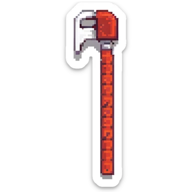 crowbar in Minecraft style, blocky, pixelated, red, alternate design 3 sticker