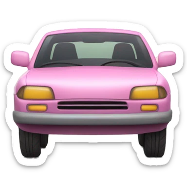 Un coche rosa con corazone sticker