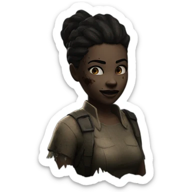 Claudette from dead by daylight in a bush sticker