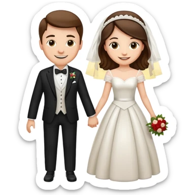 Wedding Modern Classic 2 face sticker