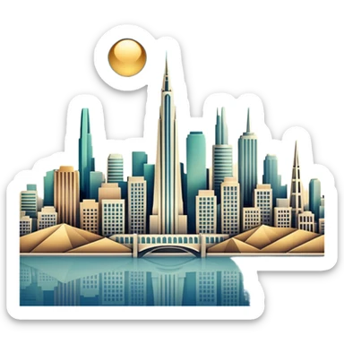 create an image of san francisco skyline in the tech future - no car, use art deco, no frame sticker