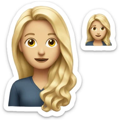 Psychologist with blond long hair  sticker