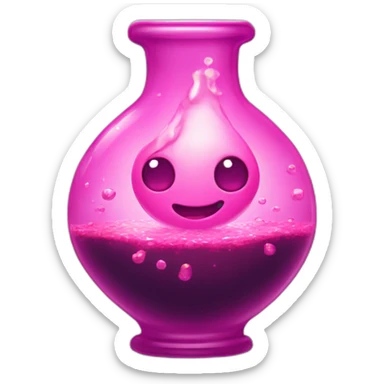 pink magic potion in chemistry vase sticker
