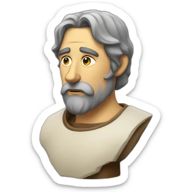 medieval innovator, thinking, concentrated, torso sticker