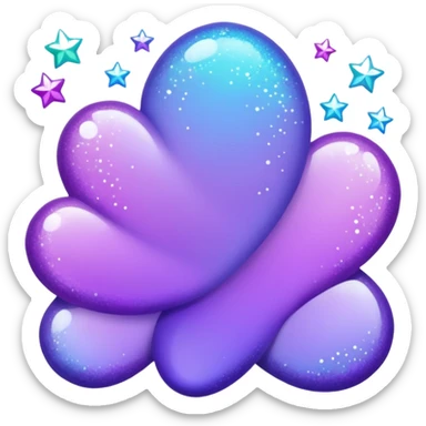 Glitter Purple and Cian hang loose sticker