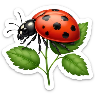 ladybird on flower sticker