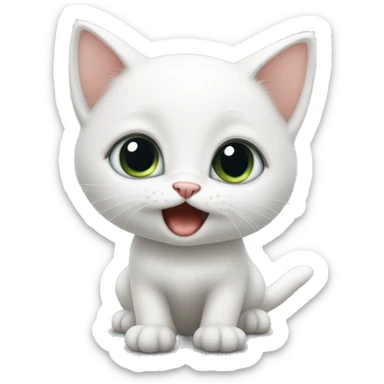 a white kitten with big eyes and begging. sticker