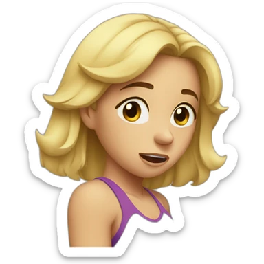 Woman crying in workout sticker