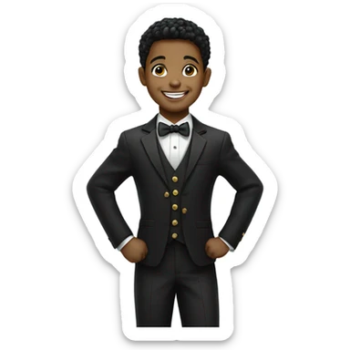 smiling boy in formal attire sticker
