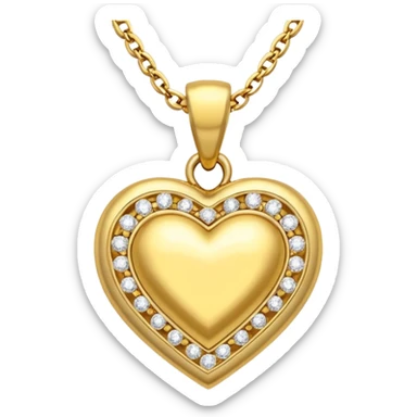 gold pendant with a diamond heart sticker