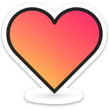 gradient heart icon, modern icon style, clean lines, soft drop shadow, no text sticker