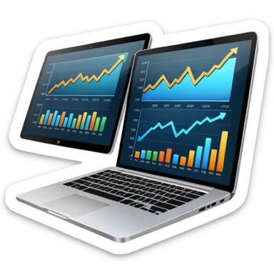 charts trading laptop sticker