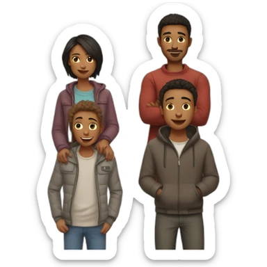 2 brothers and mom winter sticker