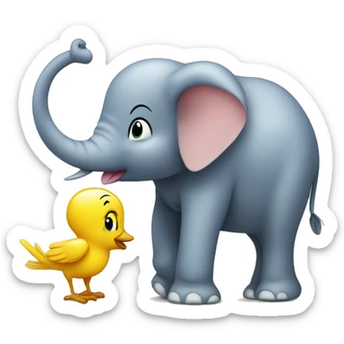 Tweety with elephant sticker
