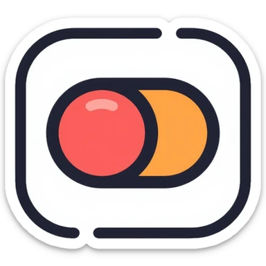 A toggle switch being flipped on, interactive button sticker