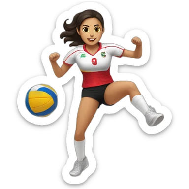 Passionate  Mexican girl volleyball player sticker