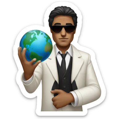 Tony Montana sunglasses with the world in his hands sticker