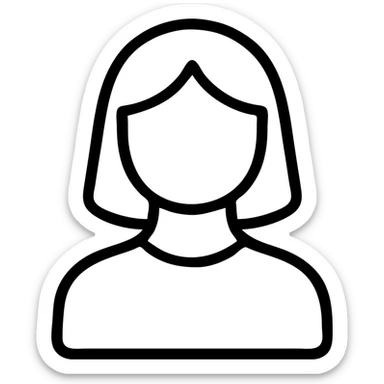 Add a soft pink background and pink accents to the modern icon style female silhouette, clean lines. sticker