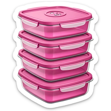 pink tupperware container for meal prep - emoji sticker