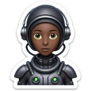 black aliens look alike humans but very tech sticker